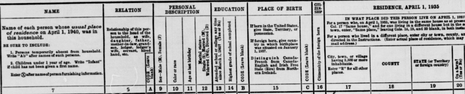 Family census records on MyHeritage