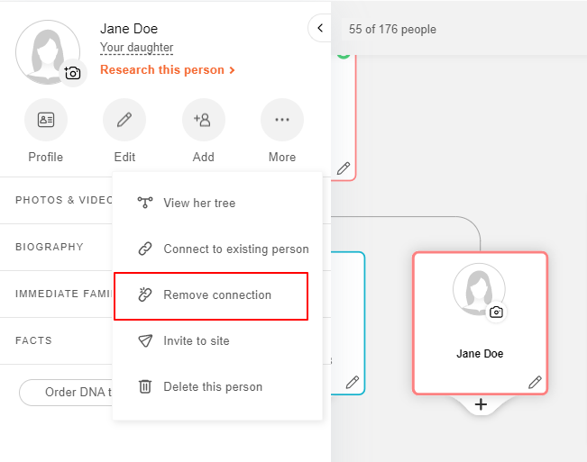 Removing an erroneous connection
