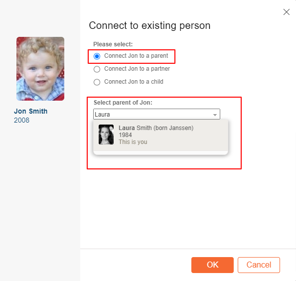 Connecting the child to the biological parents