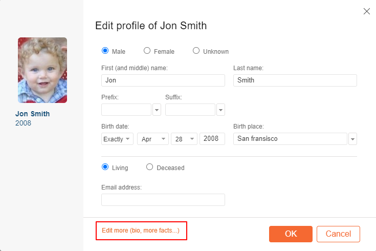 Screenshot of "Edit details" window