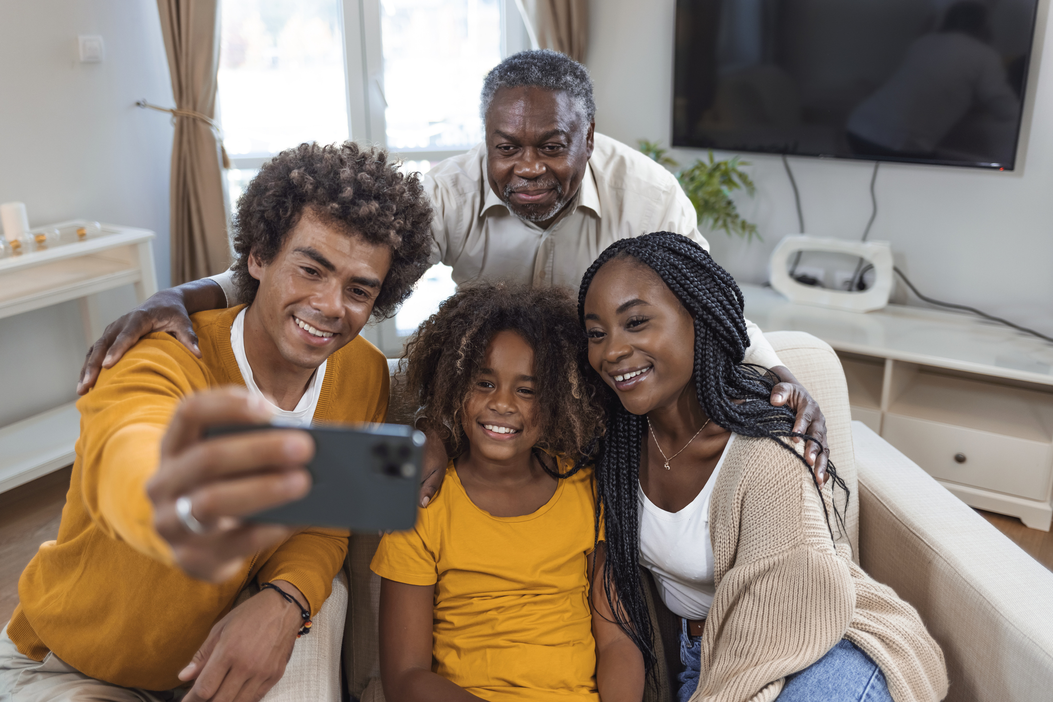 Family taking a selfie