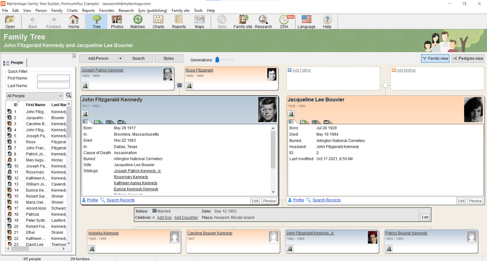 Family tree on Family Tree Builder