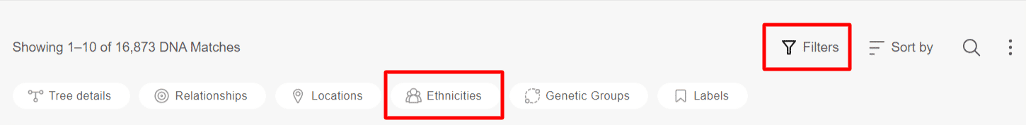 Filtering DNA Matches by Jewish ethnicities on MyHeritage