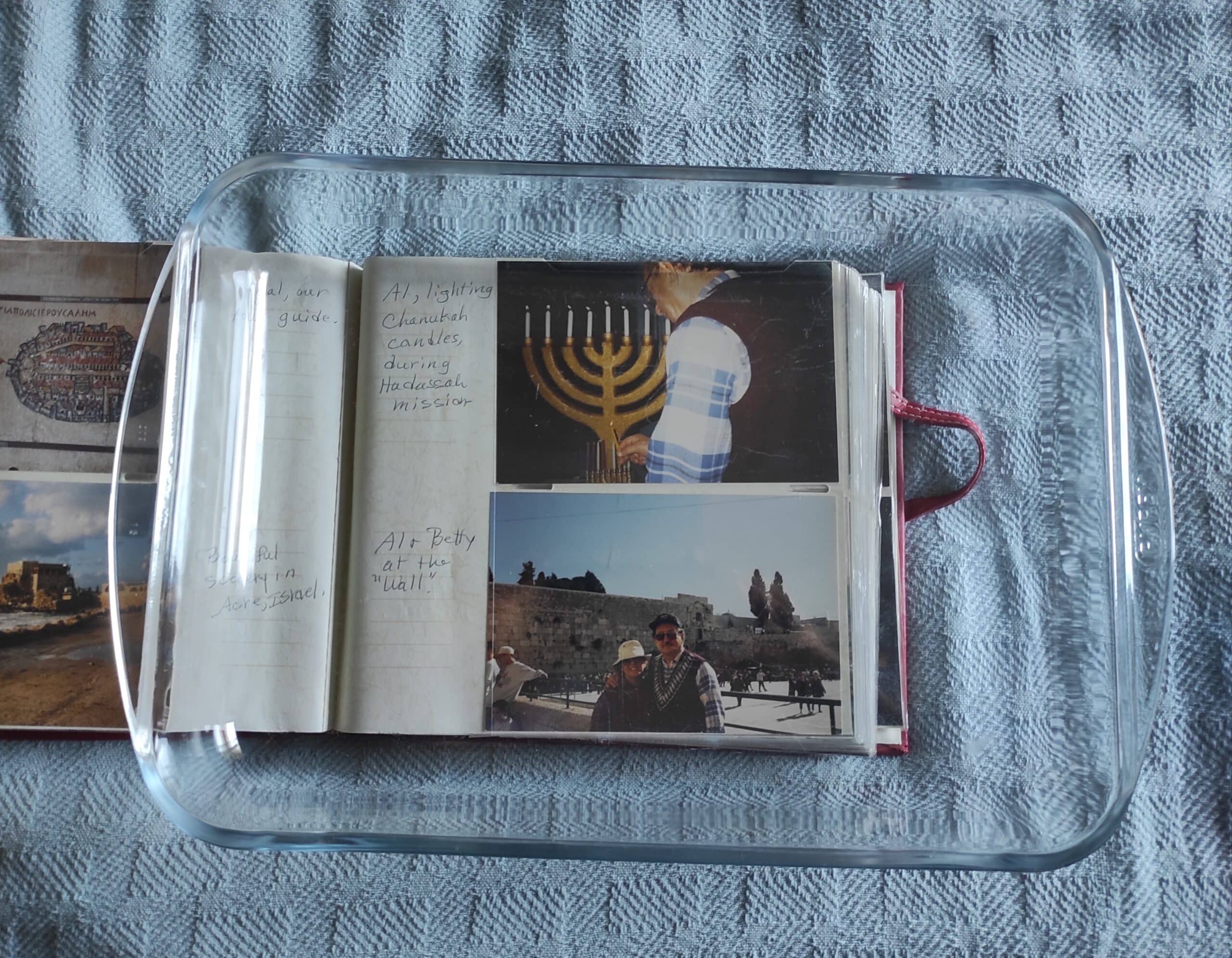 Scanning photos: holding the page flat with a casserole dish